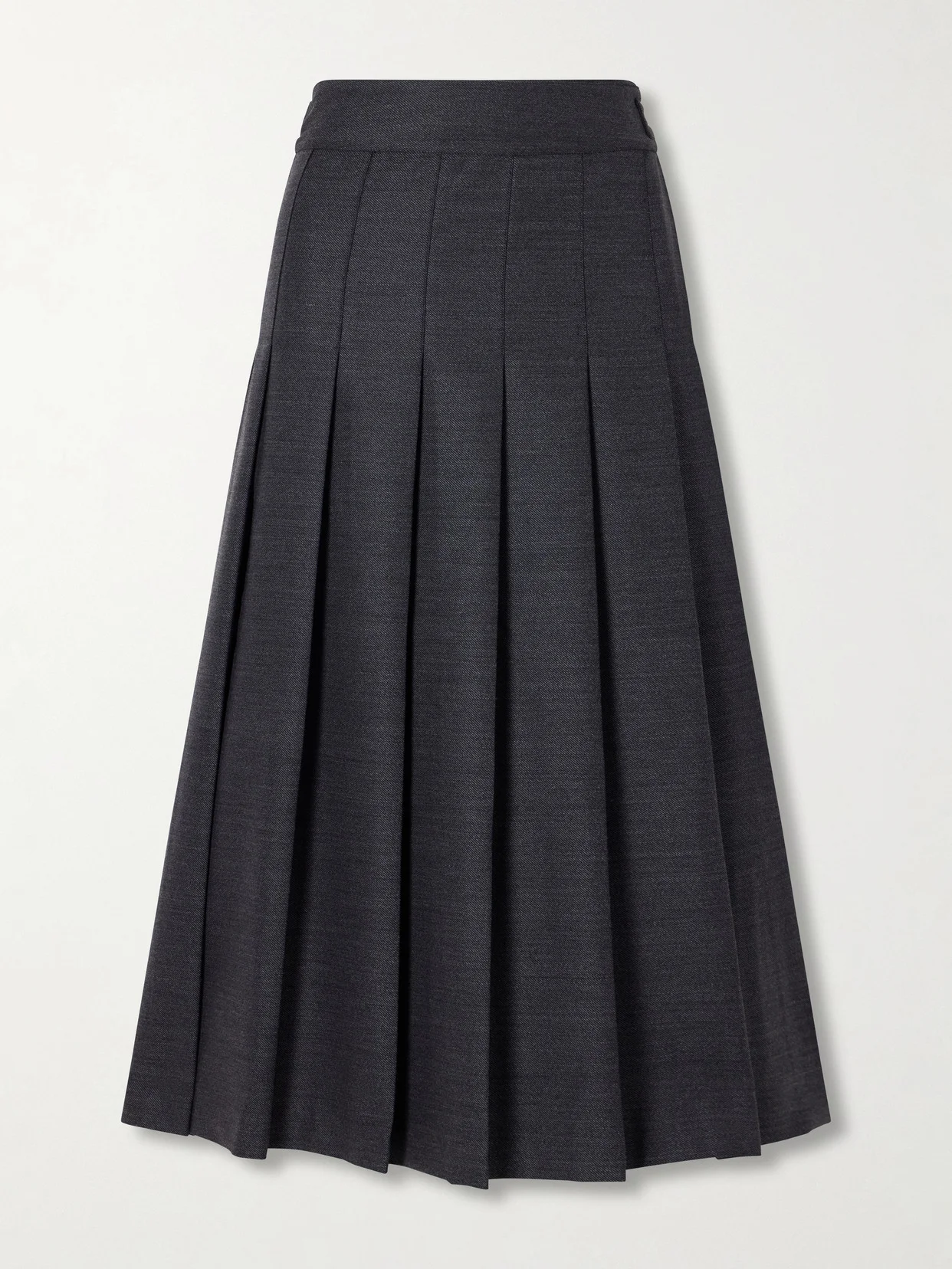 Pleated Wool-blend Midi Skirt - 1