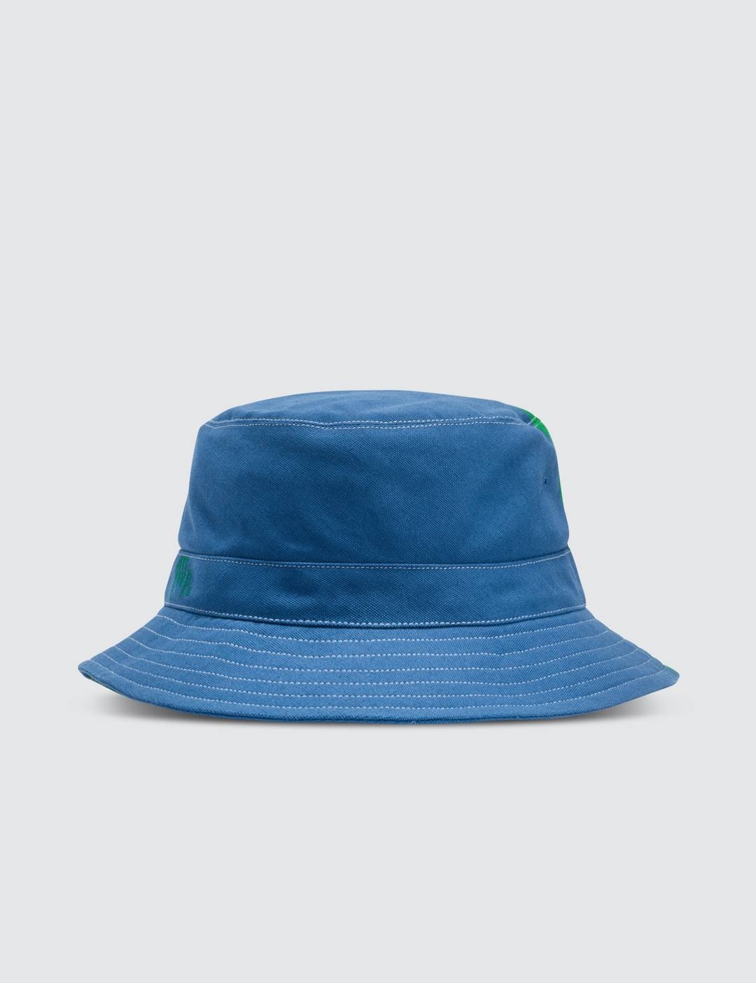 Green & Blue Color-blocked Bucket Hat - 3