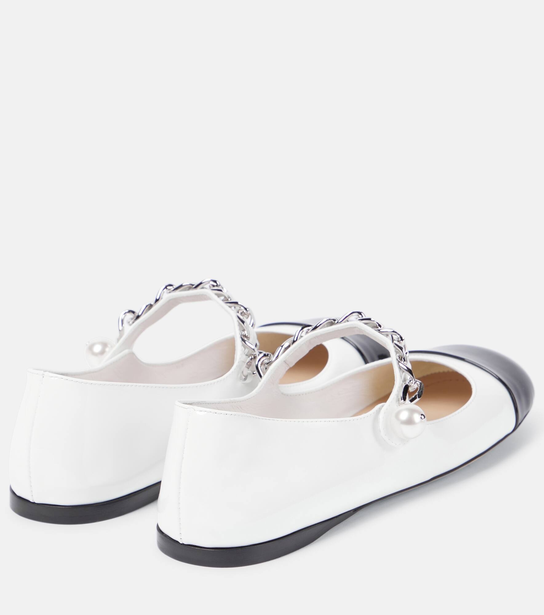 Embellished leather ballet flats - 3