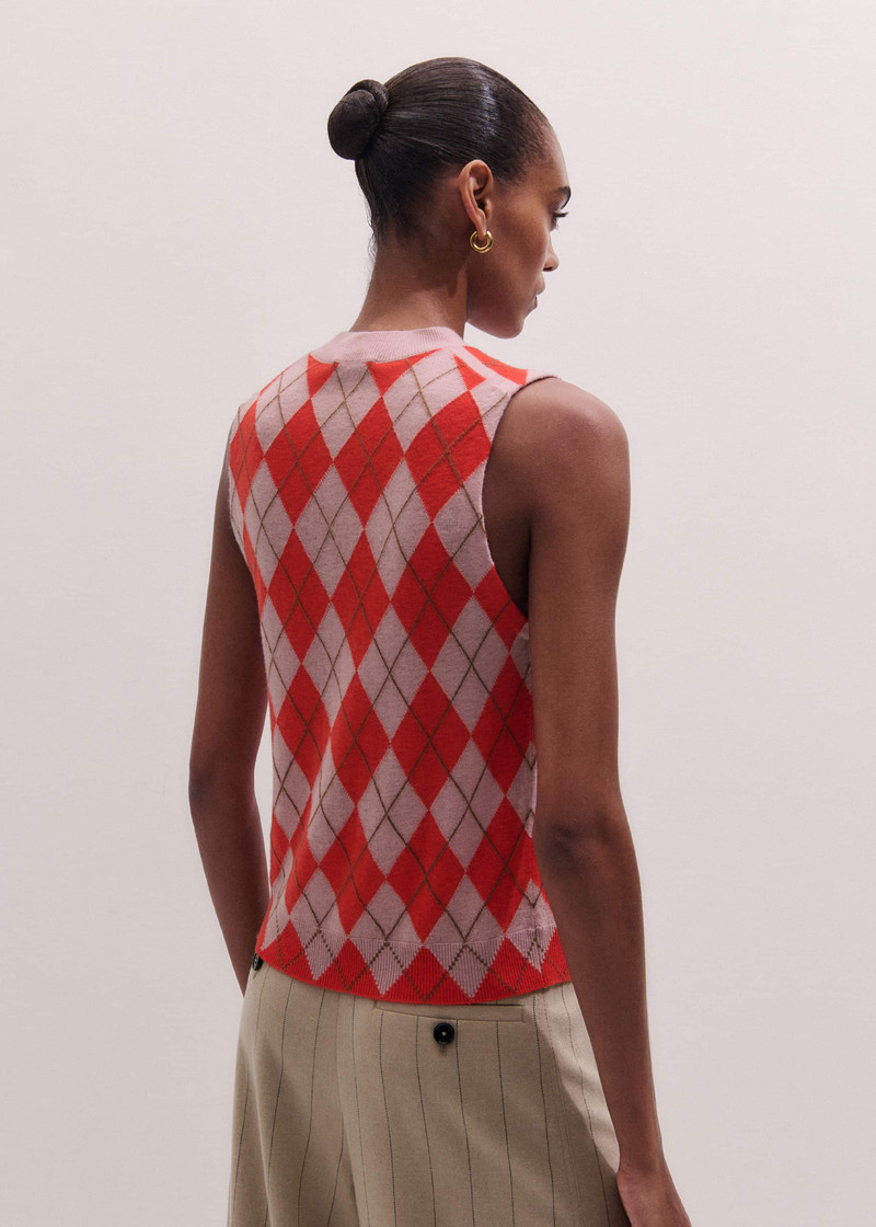 Argyle Slim Knit Vest 5