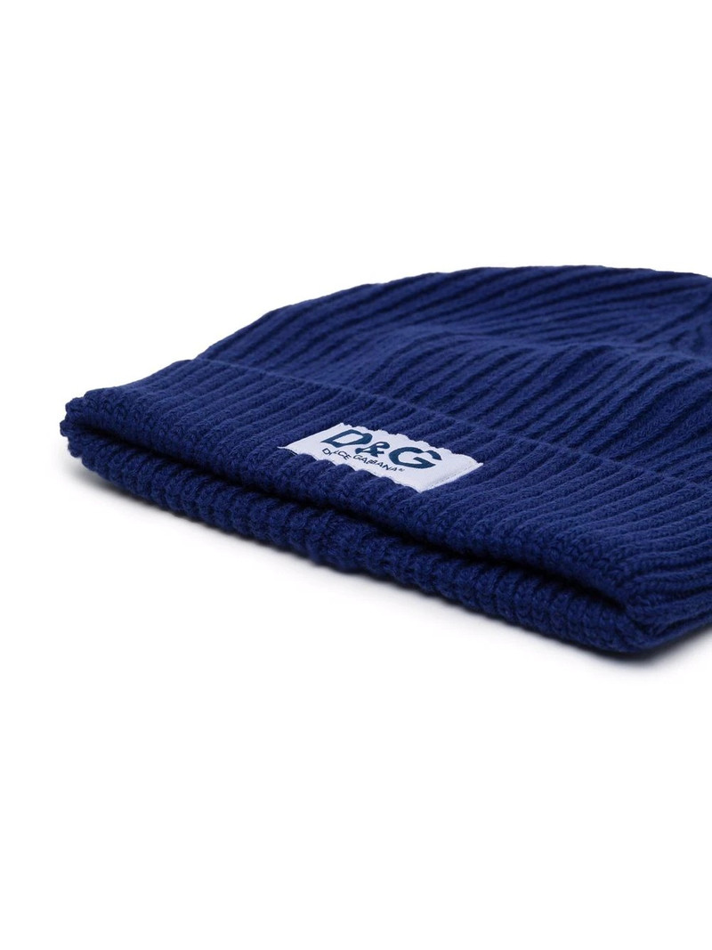 Dolce & Gabbana logo-patch wool beanie outlook