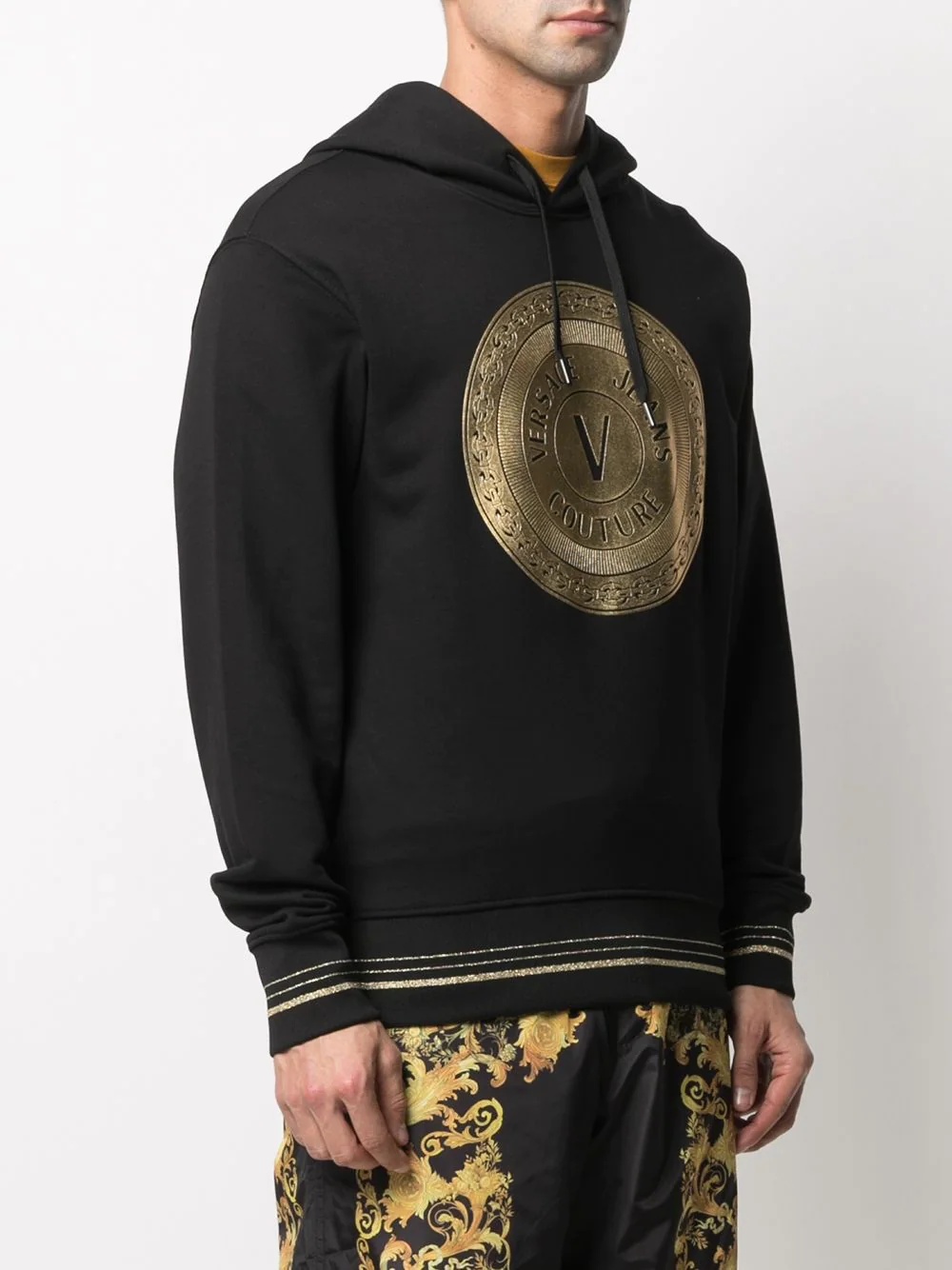 logo-print cotton hoodie - 3