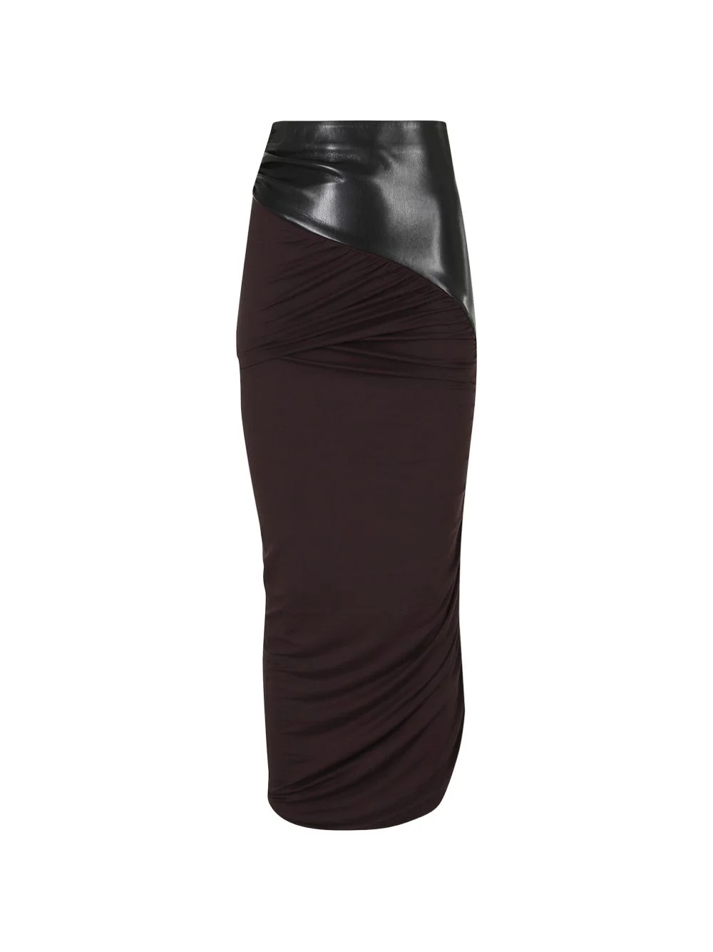 ruched panelled midi skirt - 1