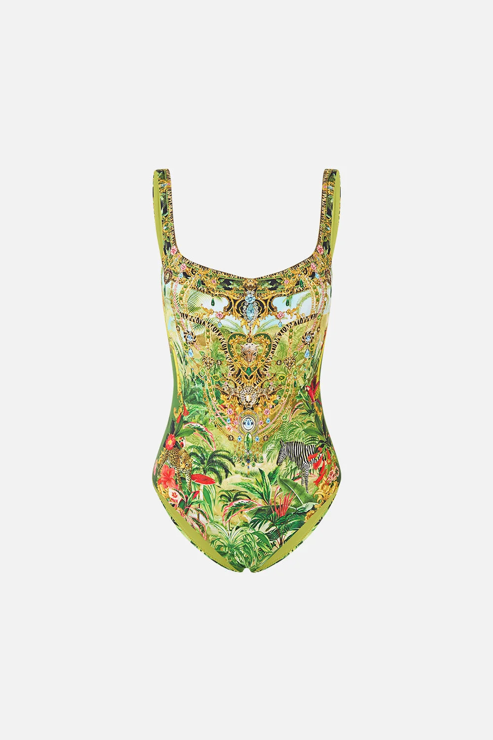 UNDERWIRE SQUARE NECK ONE PIECE W SCOOP BACK WANDERLUST EMPIRE - 1