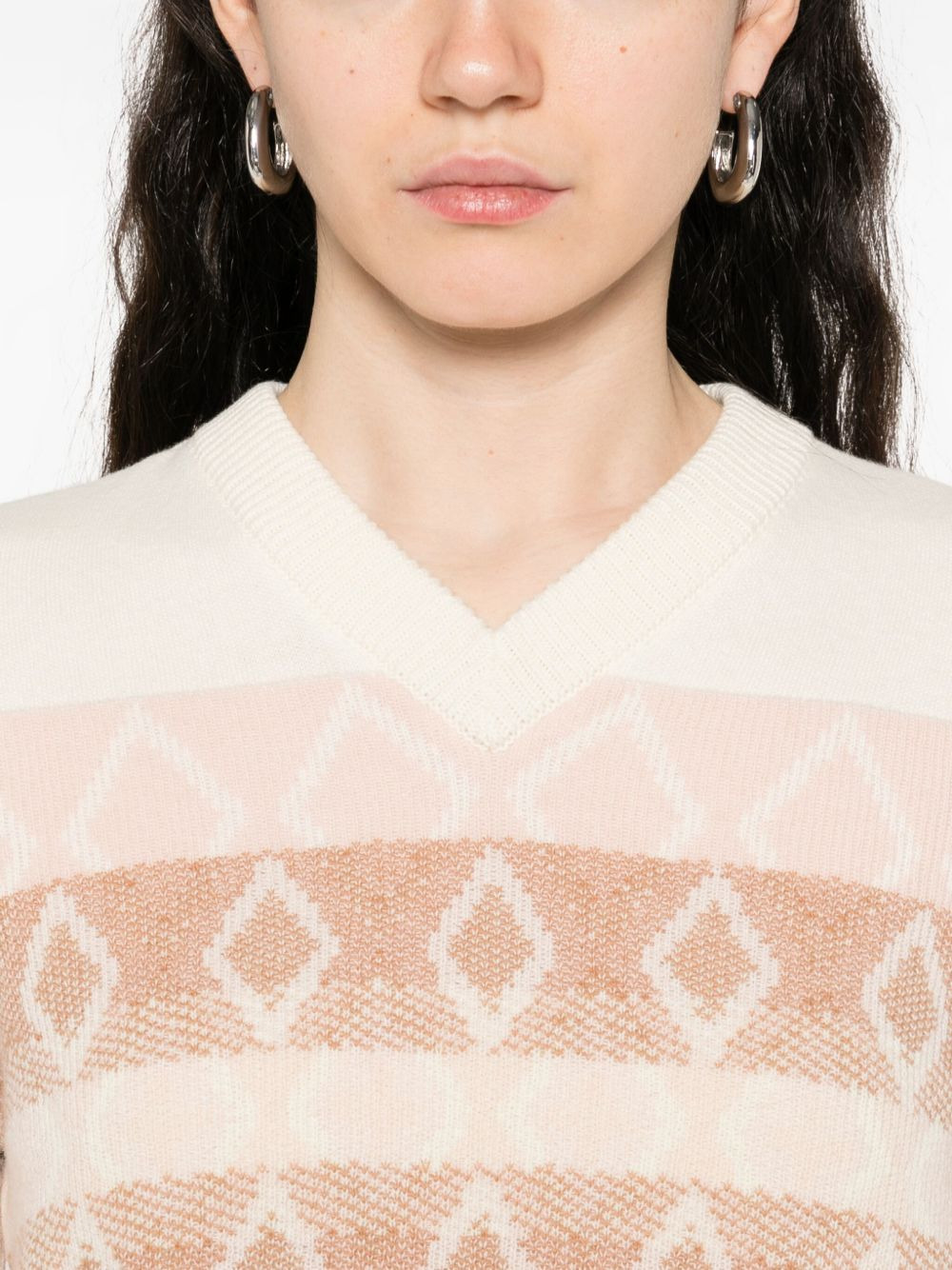 geometric-pattern wool sweater - 5
