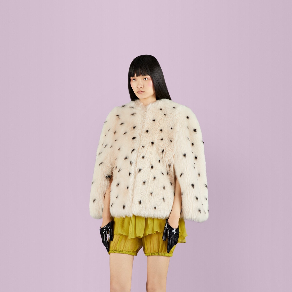 Shearling short cape - 7