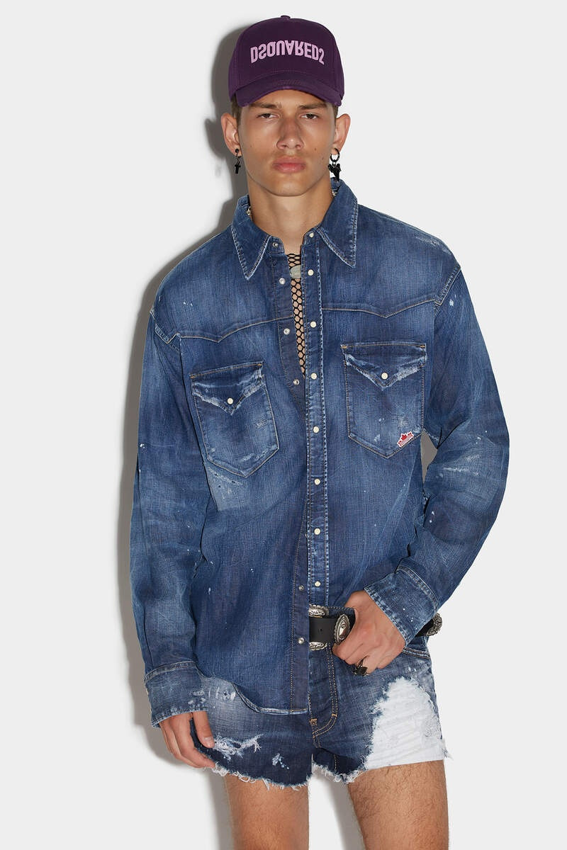 D2 LEAF WEST DROPPED SHOULDER SHIRT 1