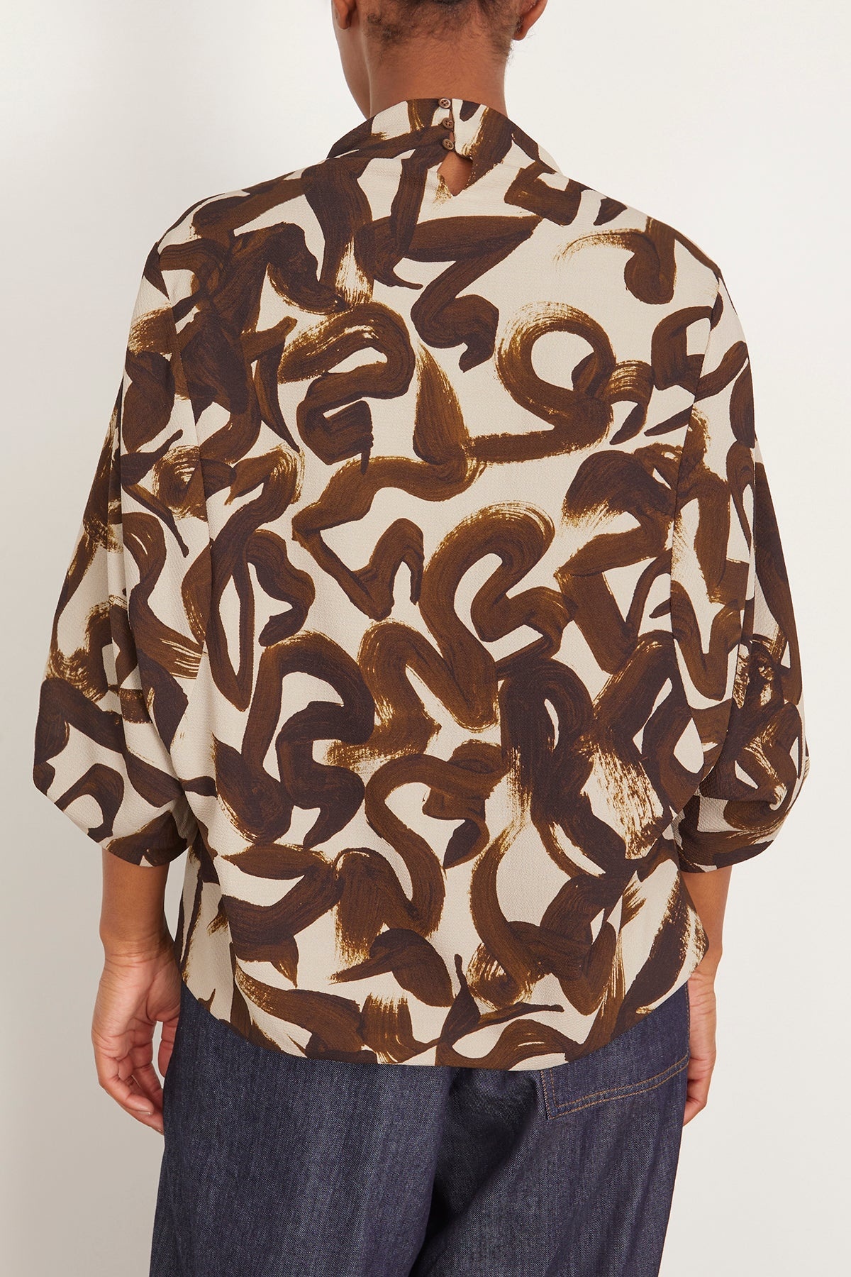 Clari Printed Shirt in Brown - 4