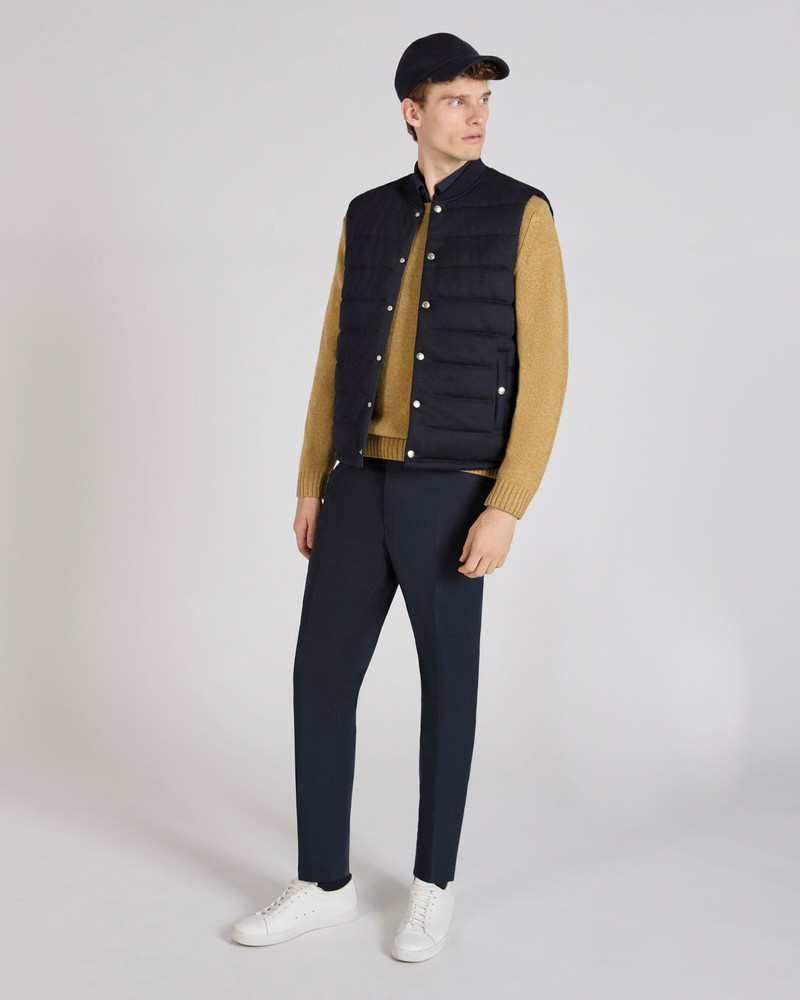 Regular fit cotton and cashmere trousers 5
