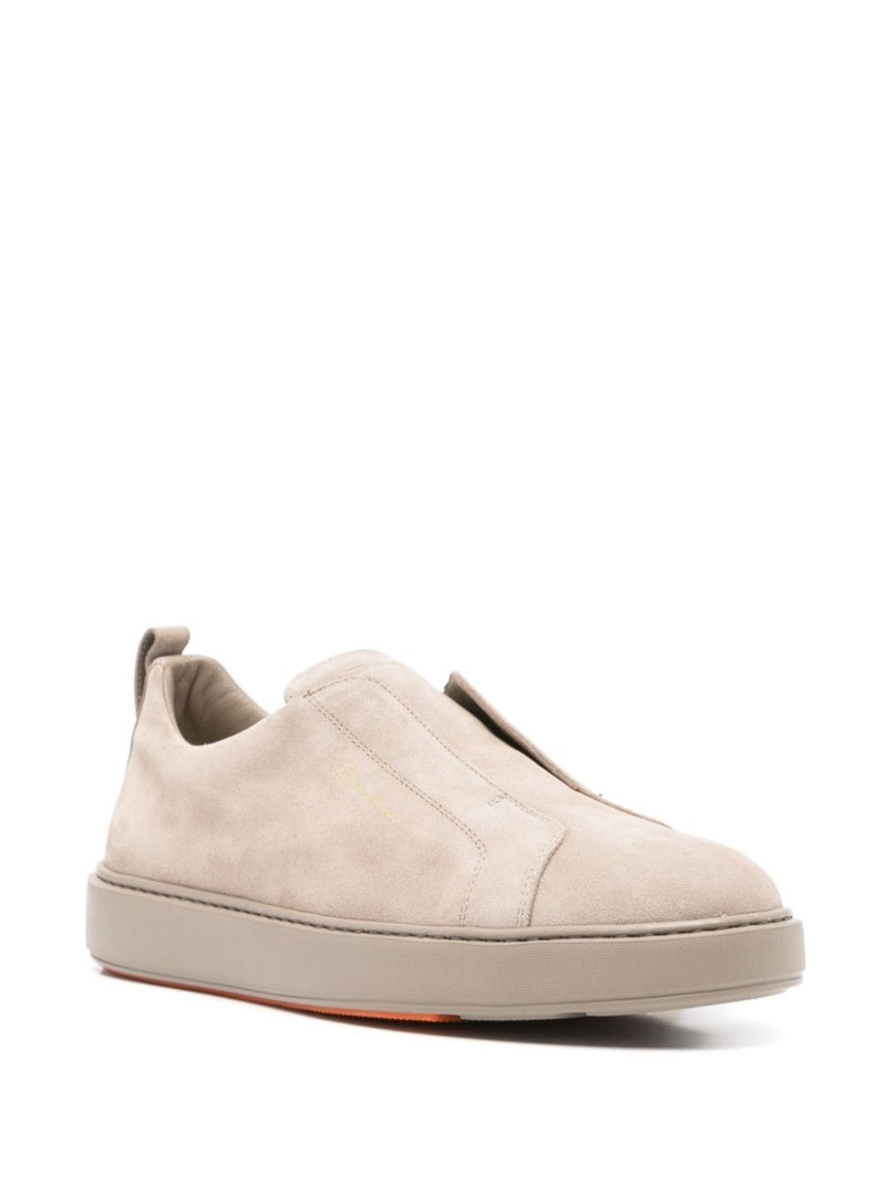 Santoni suede slip-on sneakers outlook