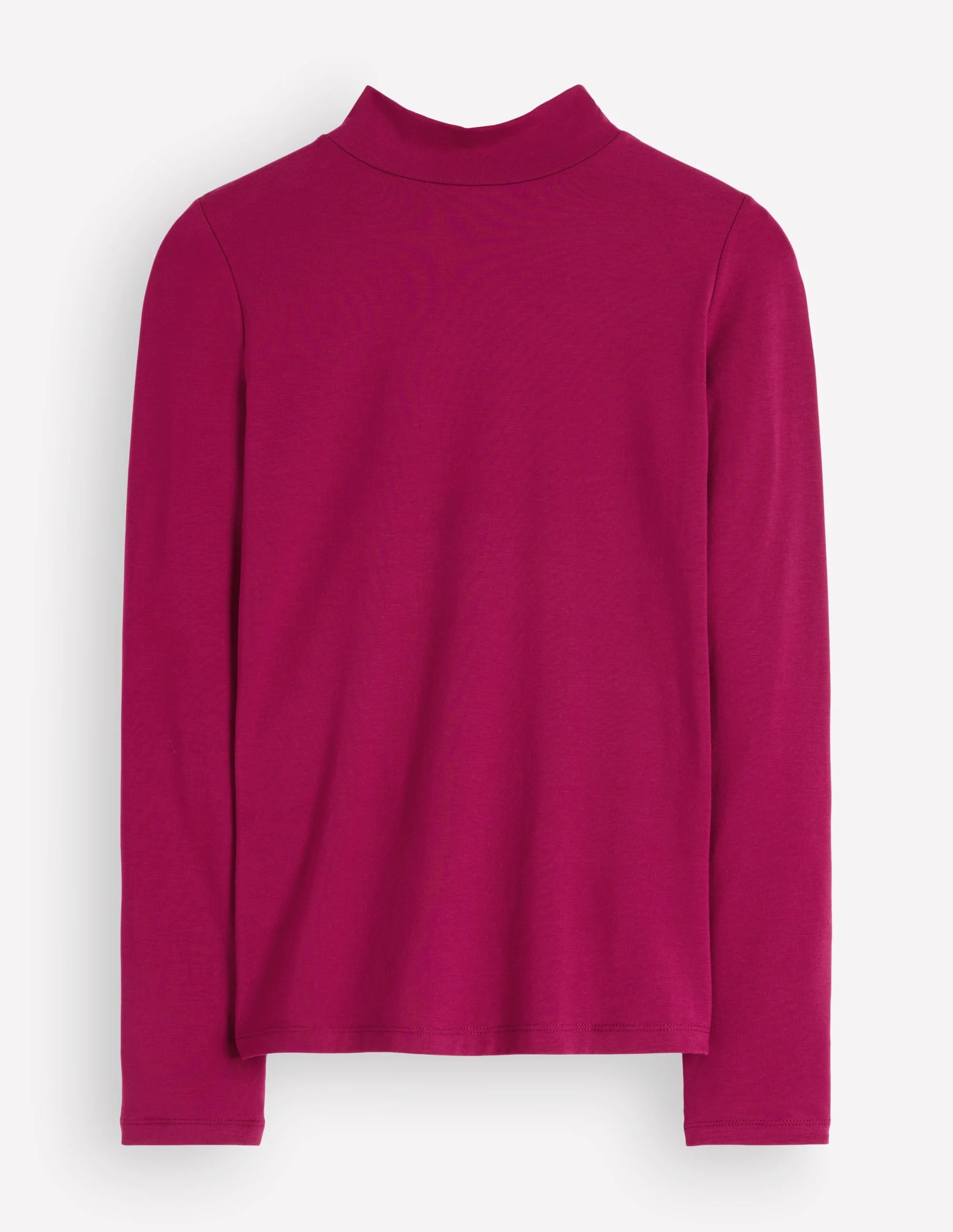 High Neck Long Sleeve-Beet Red - 1
