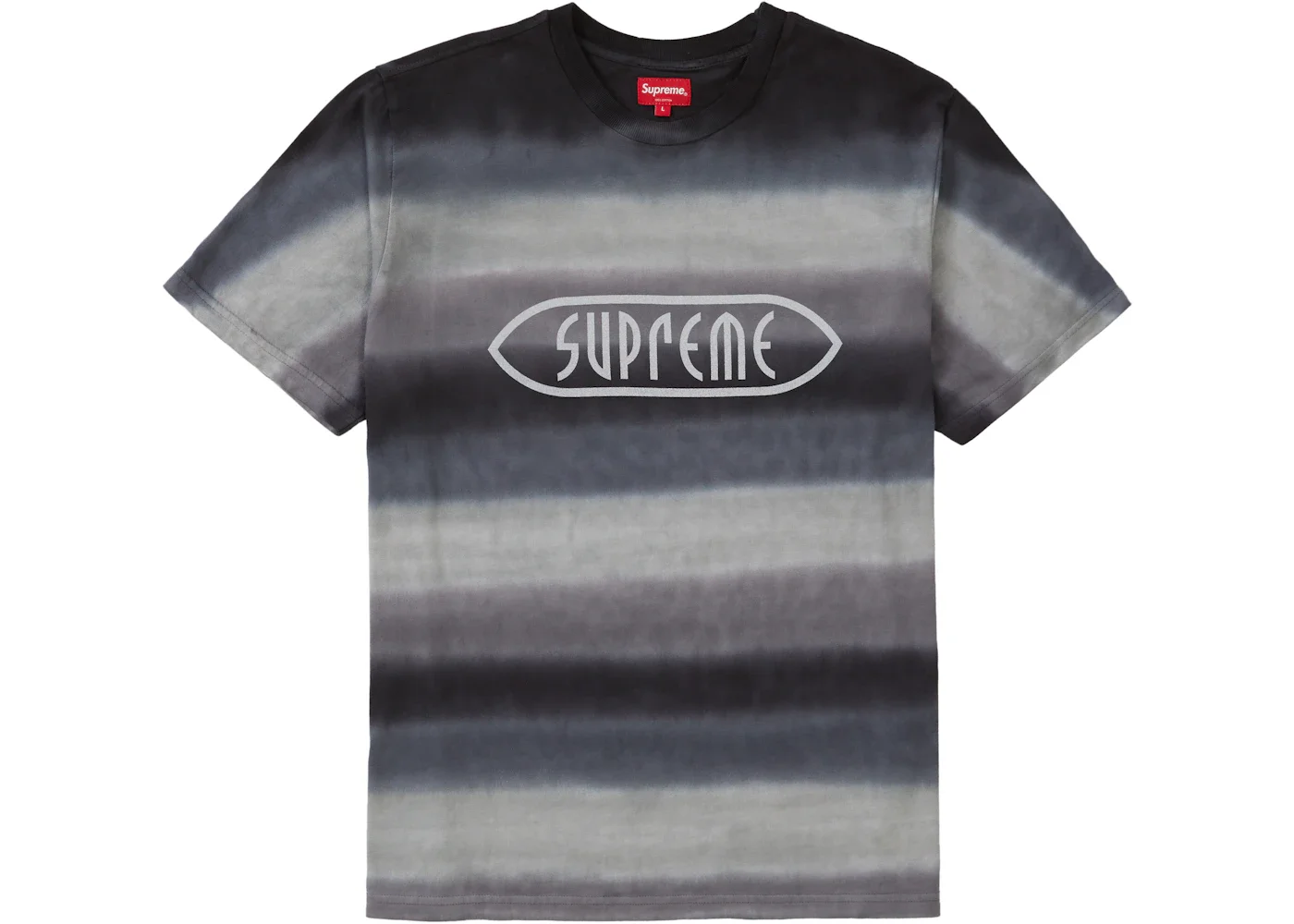Supreme Rainbow Stripe Tee Black - 1