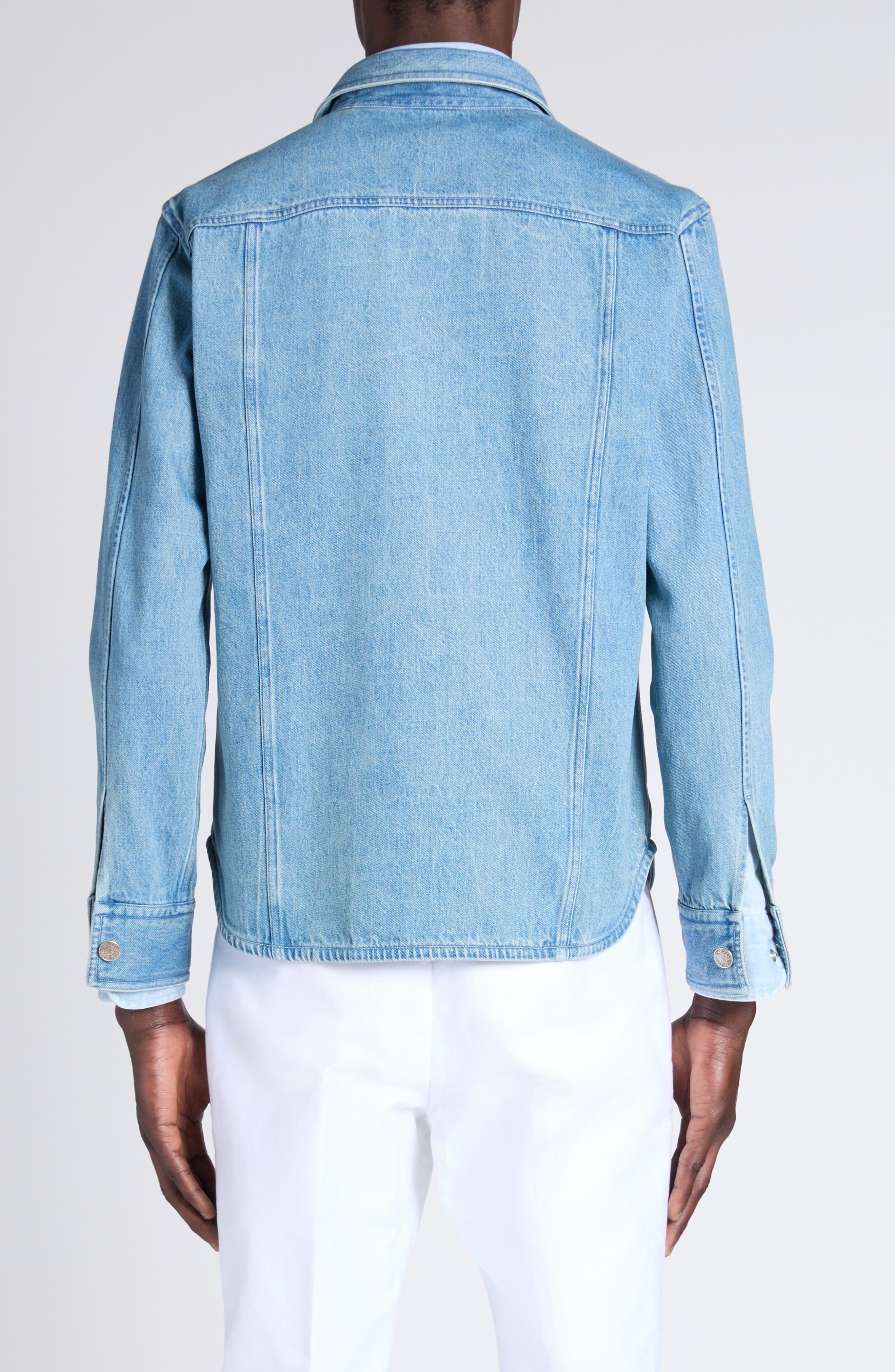 TOM FORD Washed Denim Overshirt in Blue at Nordstrom - 3