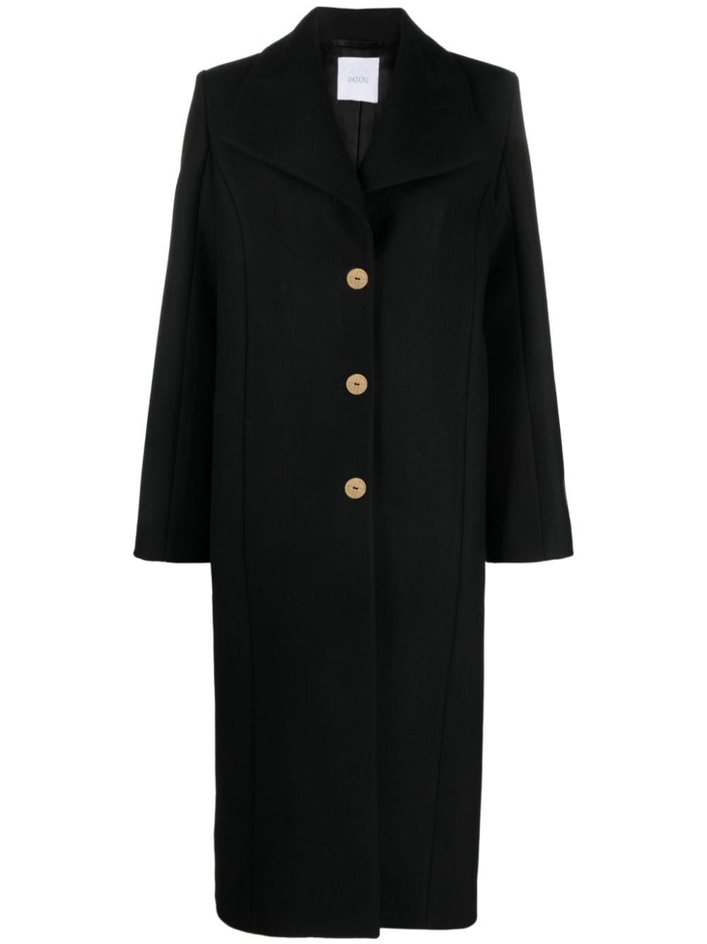 single-breasted wool-blend coat - 1