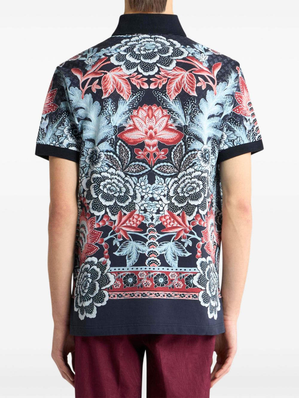 floral-print polo shirt - 3