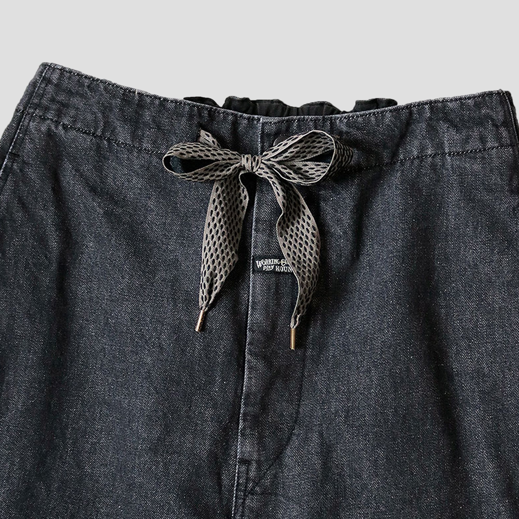 14oz CHARCOAL DENIM BAGGY PANTS - 3