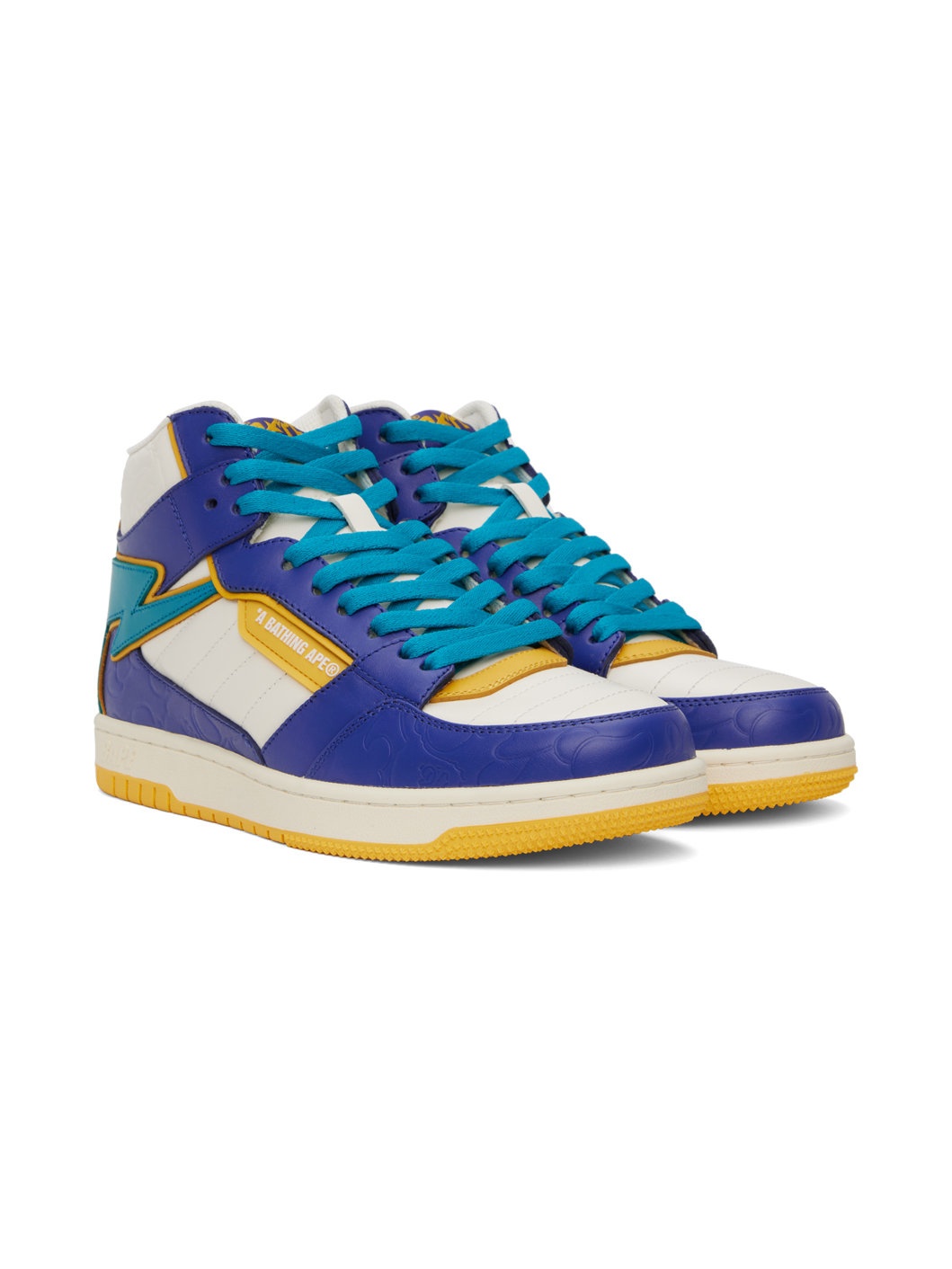 Blue & White STA 88 Mid #1 M1 Sneakers - 4