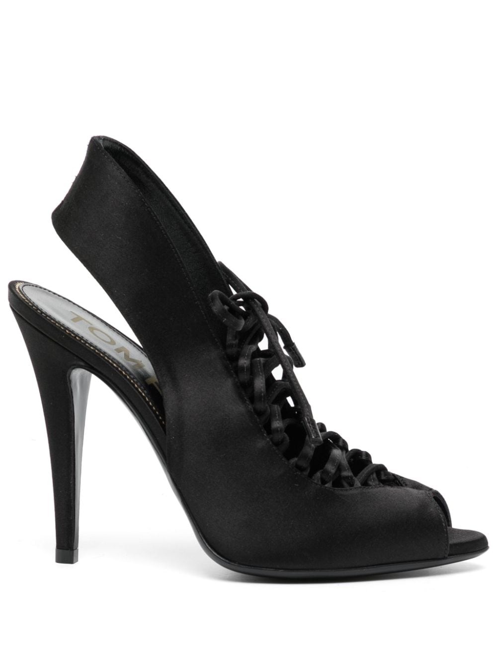 lace-front 110mm leather pumps - 1