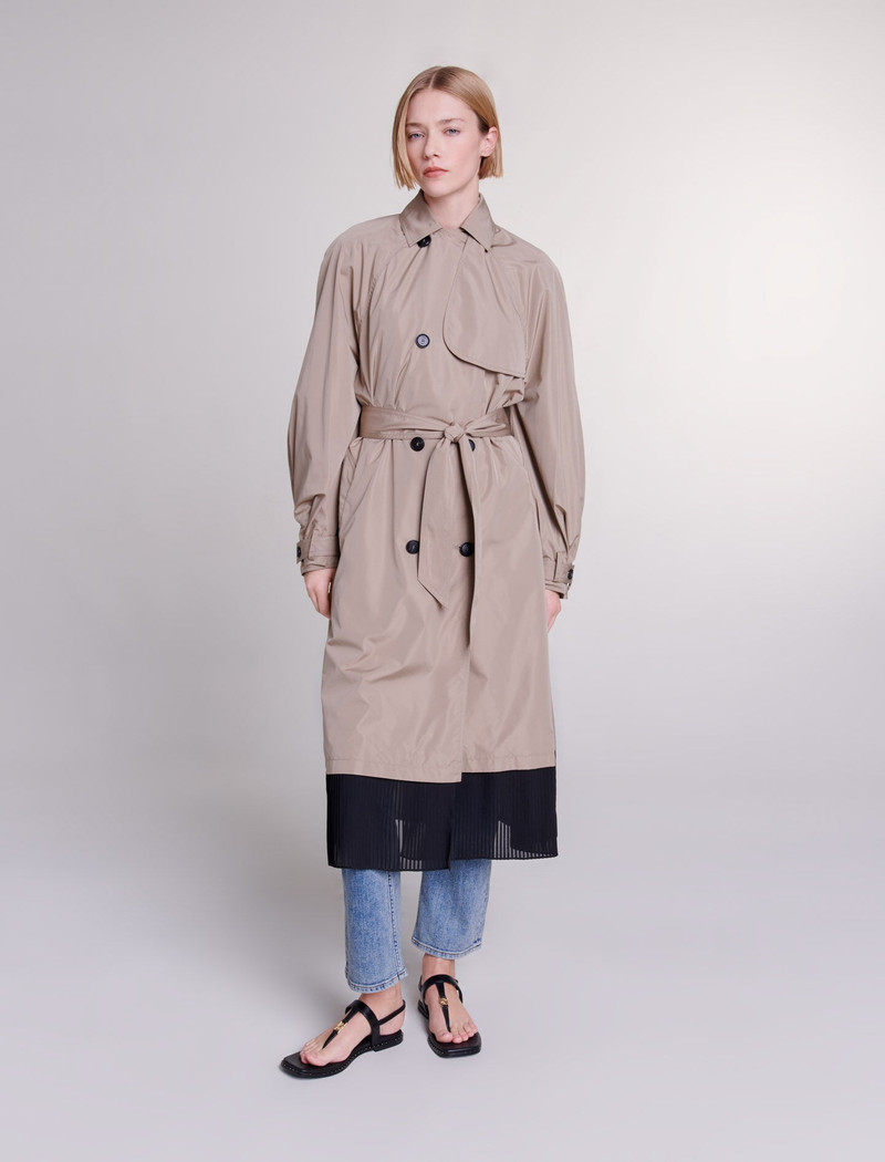 maje Contrast trench coat outlook