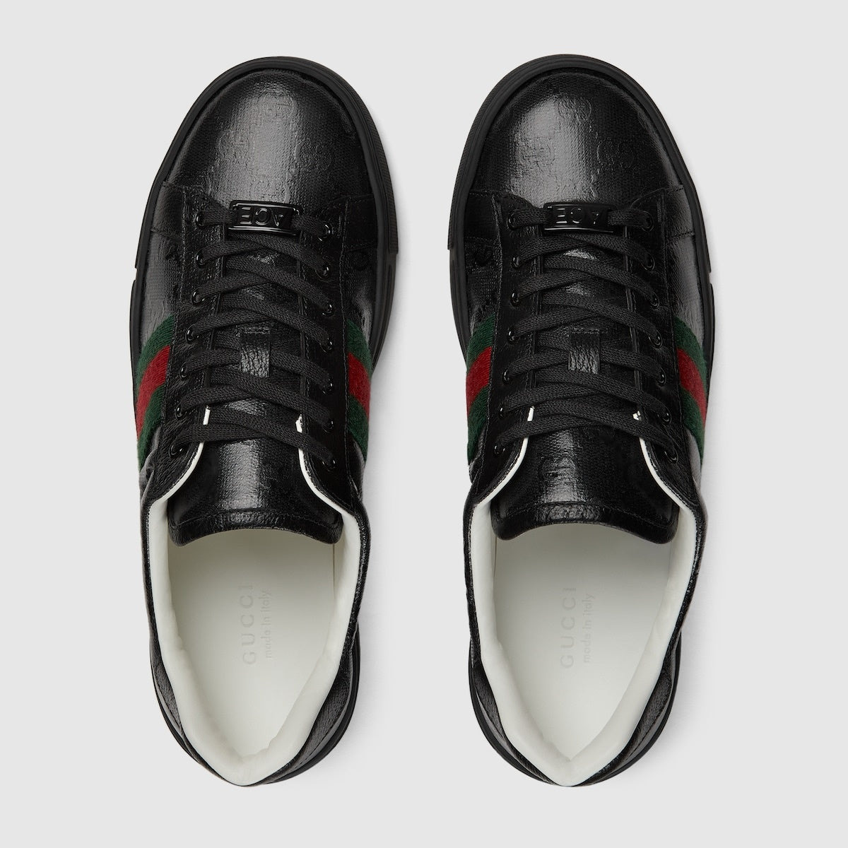 Gucci Ace Web Leather Sneakers - 3