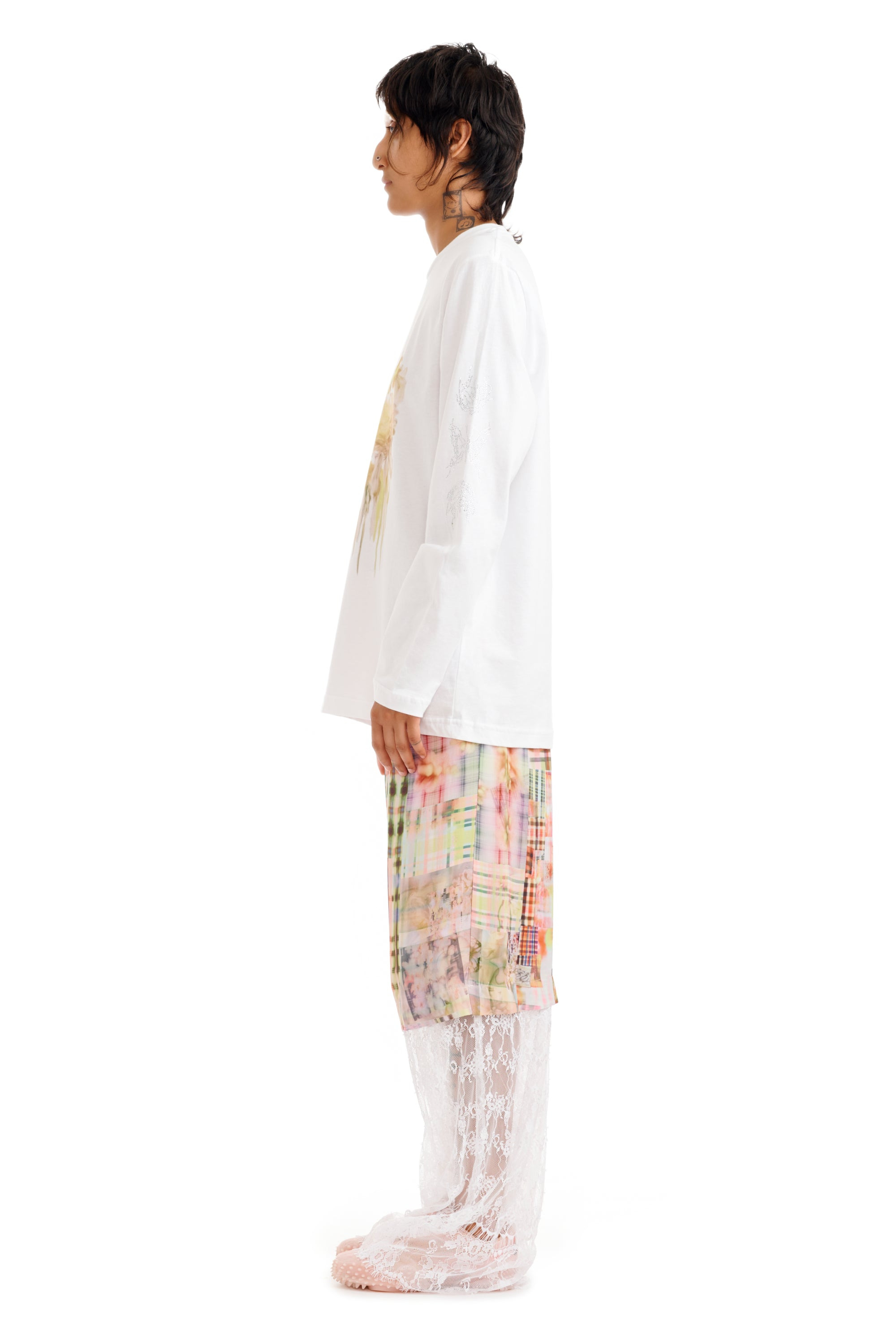 FLOWER DRIP L/S GRAPHIC TEE - 5