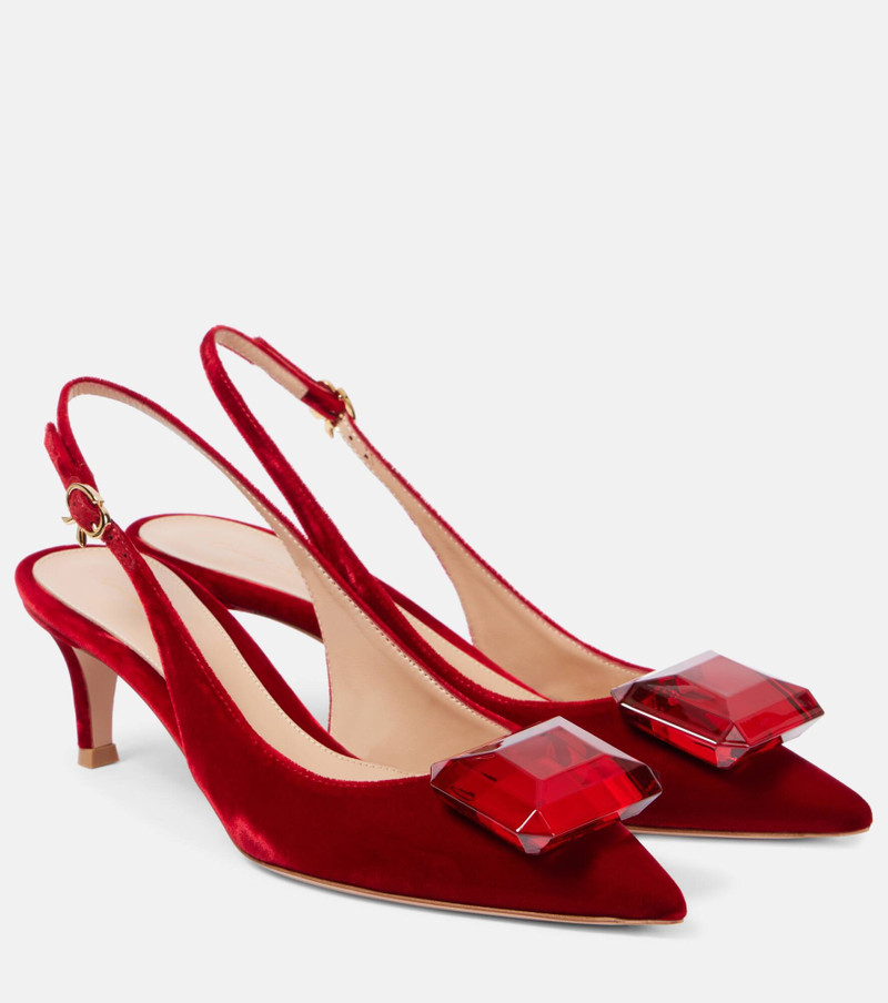 Jaipur 55 velvet slingback pumps - 1