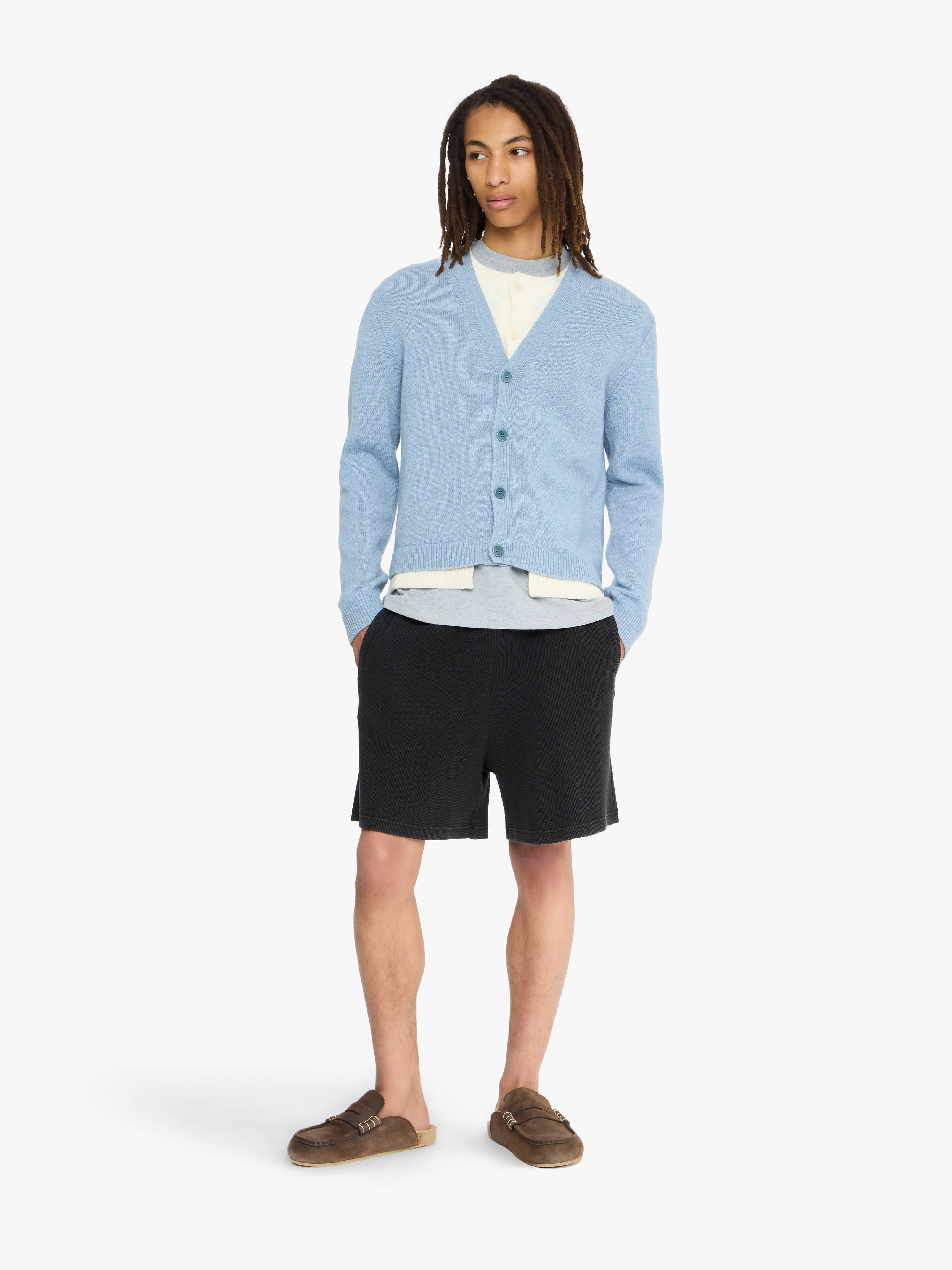 GARMENT DYE WAFFLE SHORTS - 2
