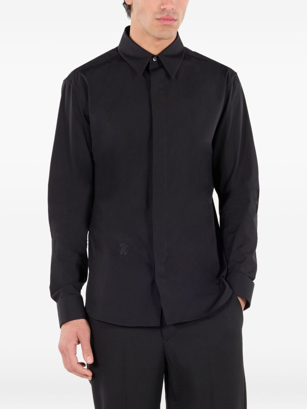 logo-embroidered shirt - 3