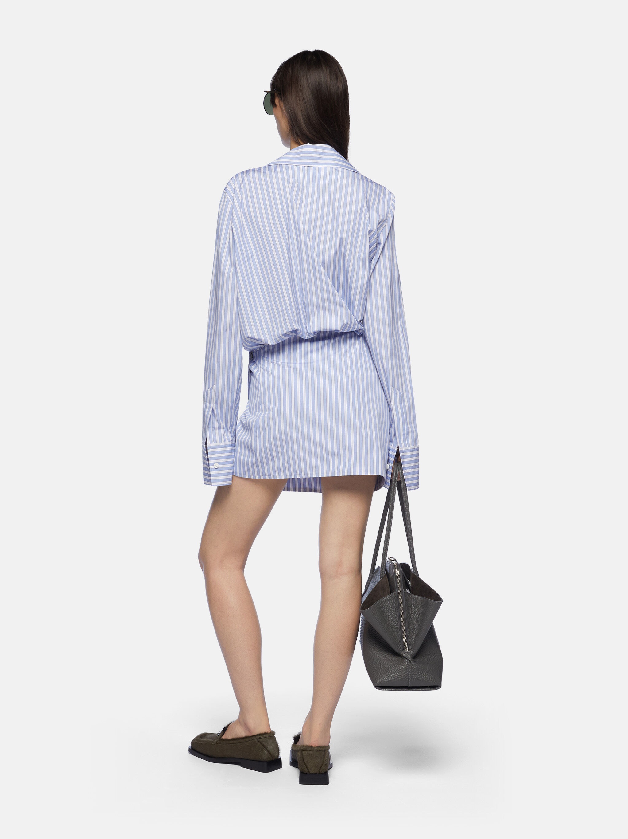 WHITE AND NAVY BLUE MINI DRESS - 3