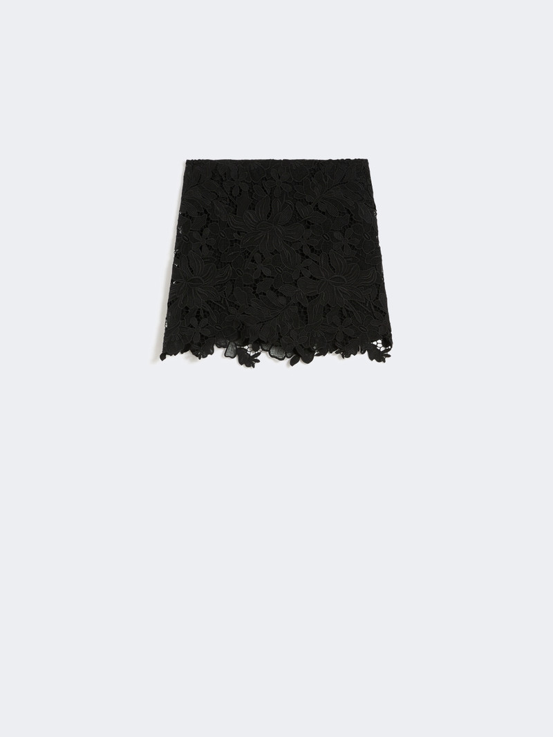 BORA Floral macramé skirt - BLACK 1