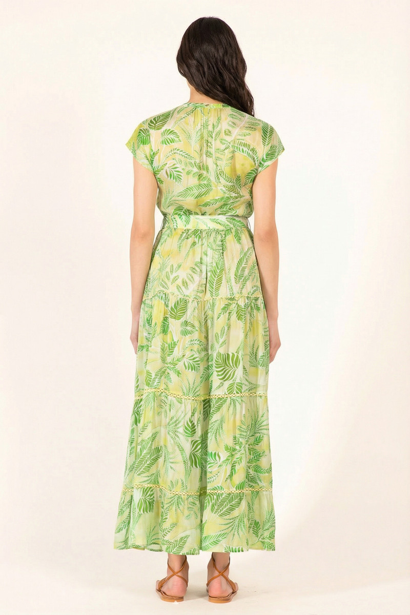 Long Dress Kora - Green Calathea 4
