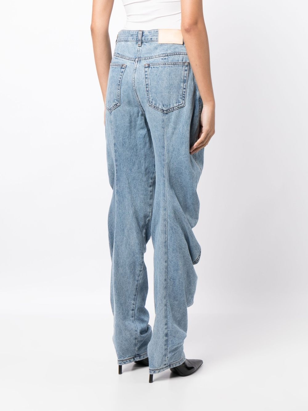 logo-patch cotton flared jeans - 4