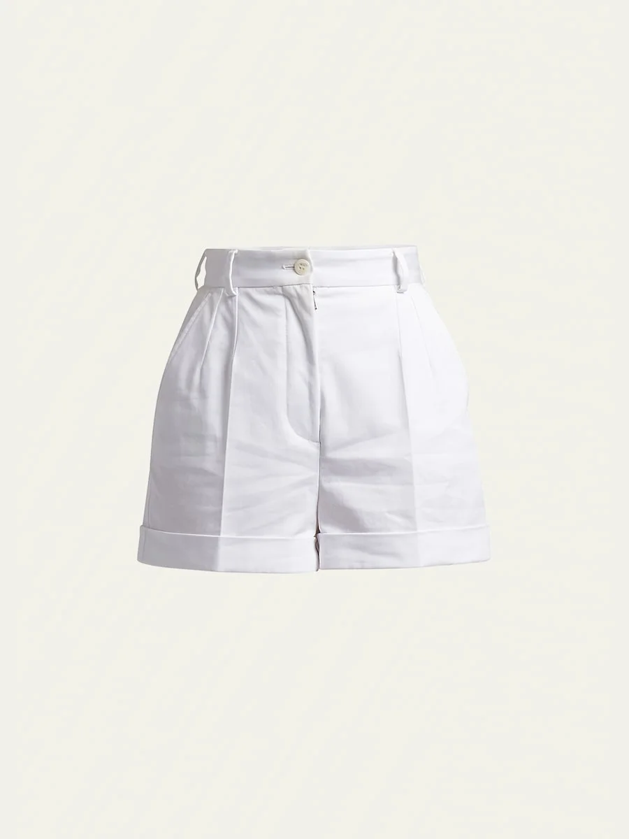 High-Rise Gabardine Shorts - 1