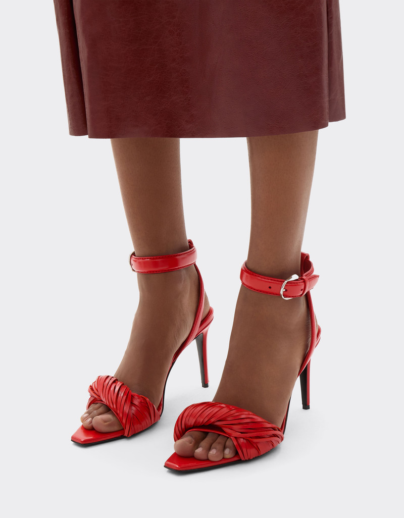 Ferrari Nappa leather heeled sandals outlook