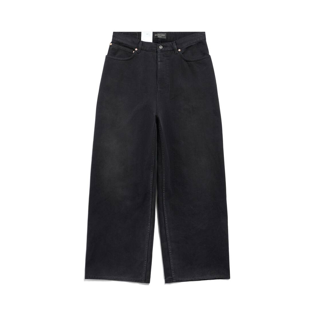 BALENCIAGA Denim Size Sticker Baggy Pants in Black | REVERSIBLE