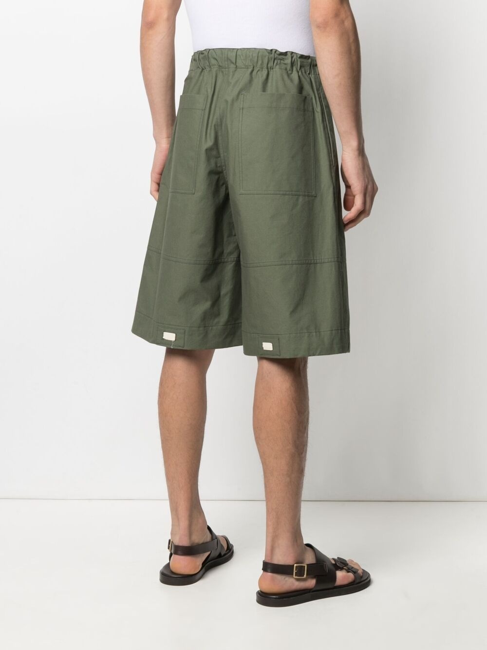 drawstring-waist knee-length shorts - 4