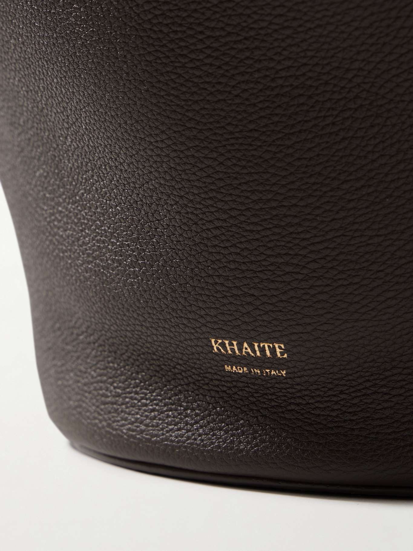 Lotus small textured-leather tote Dark brown - 4