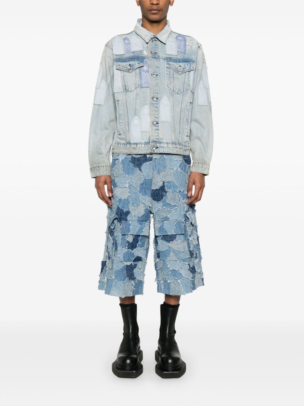 Boro denim cargo shorts - 2