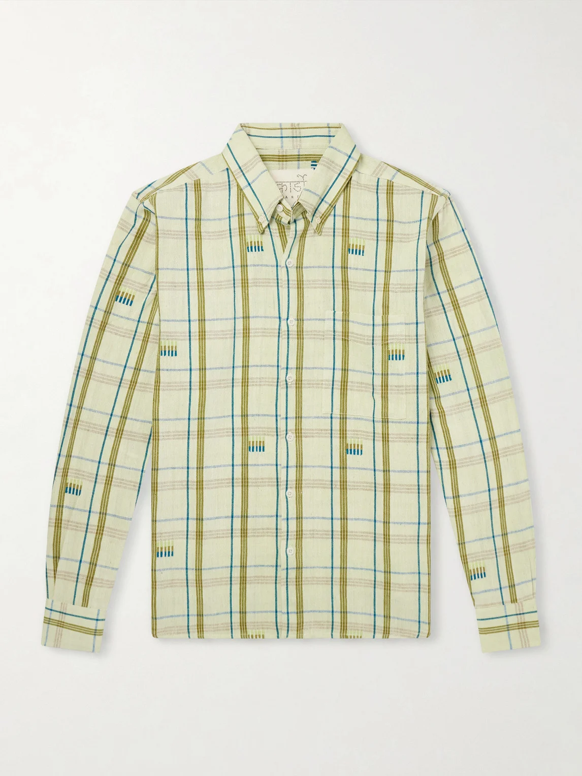 Ronald Embroidered Checked Cotton Shirt - 1