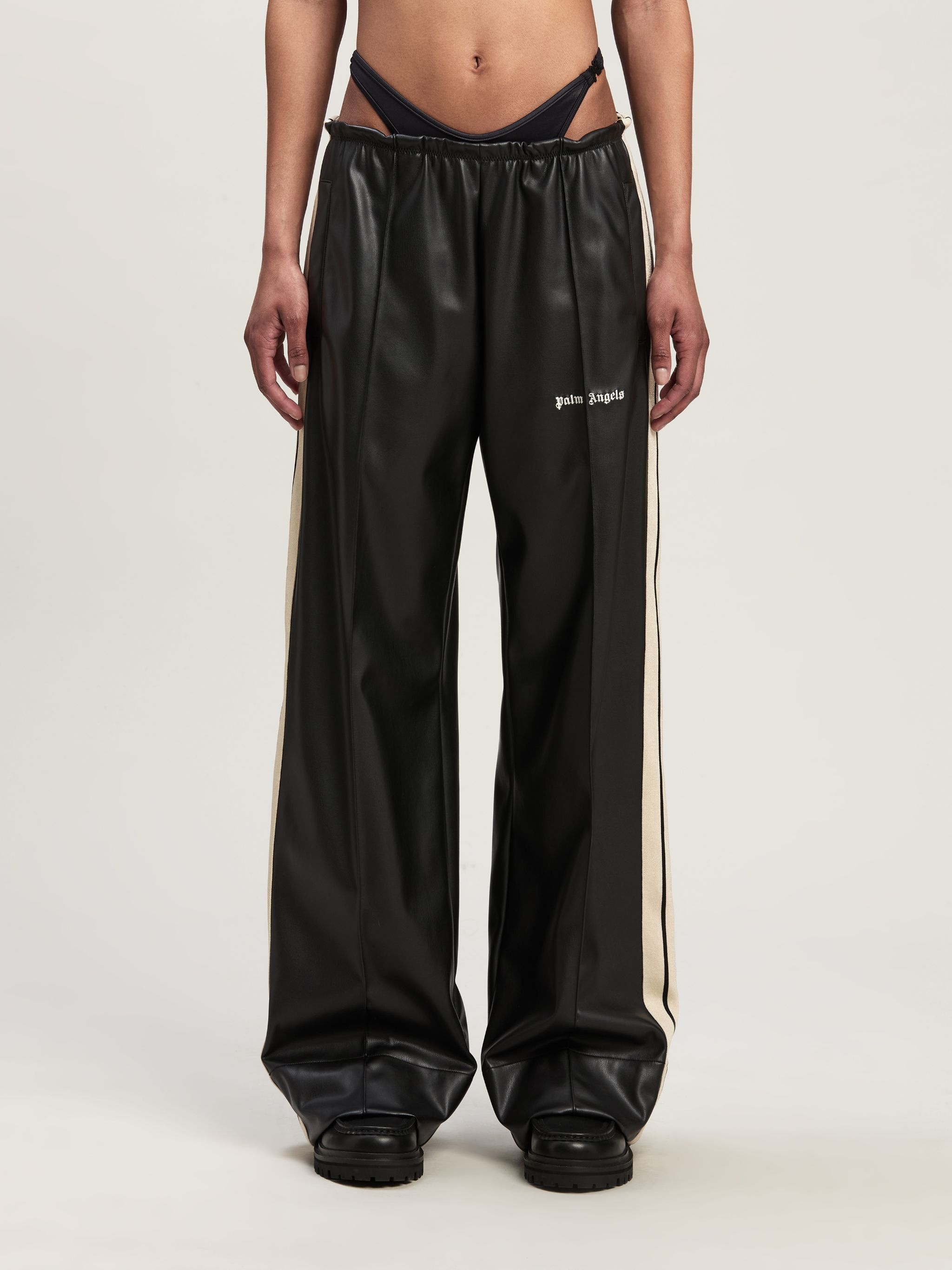 Leather Effect Track Pants - 3