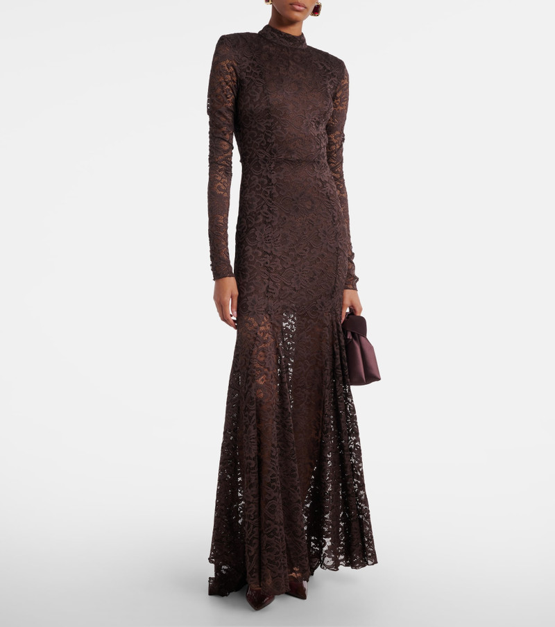 ROTATE Open-back floral lace  gown outlook