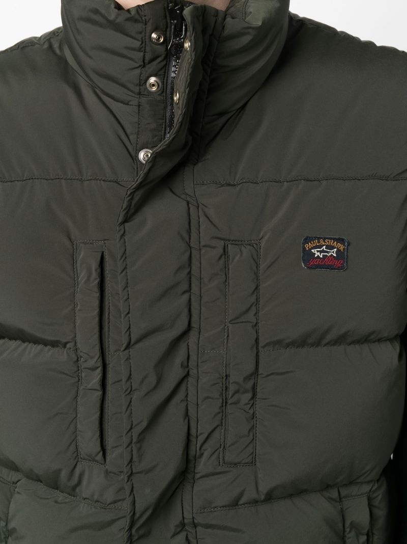 logo-patch padded gilet - 5