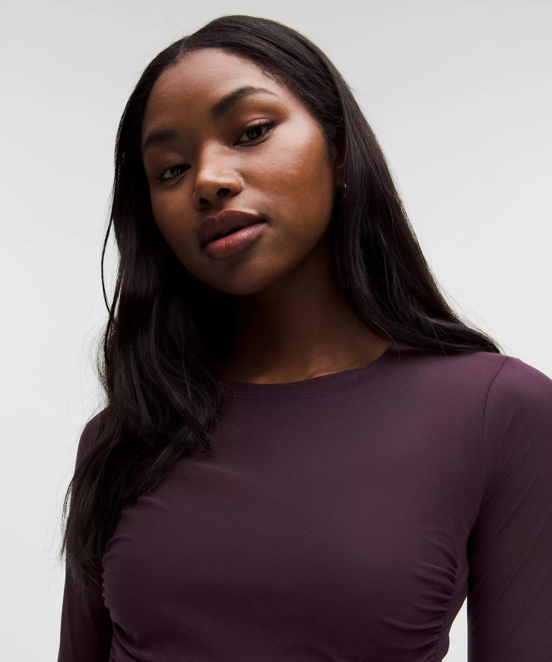 Mesh Ruched Long-Sleeve Shirt 4