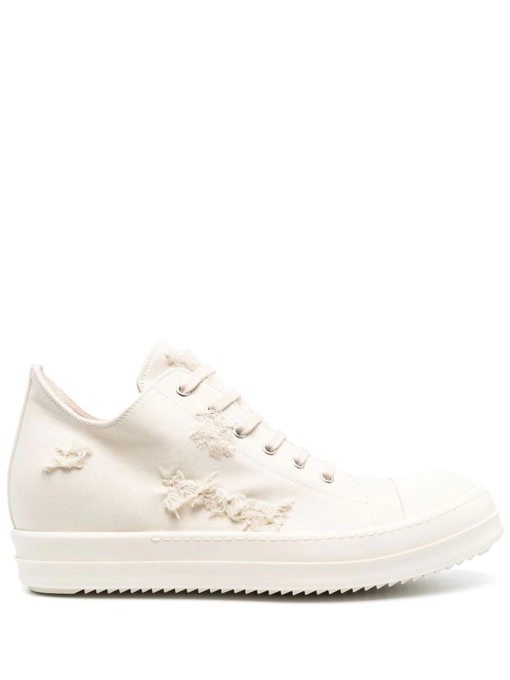 frayed lace-up sneakers - 1