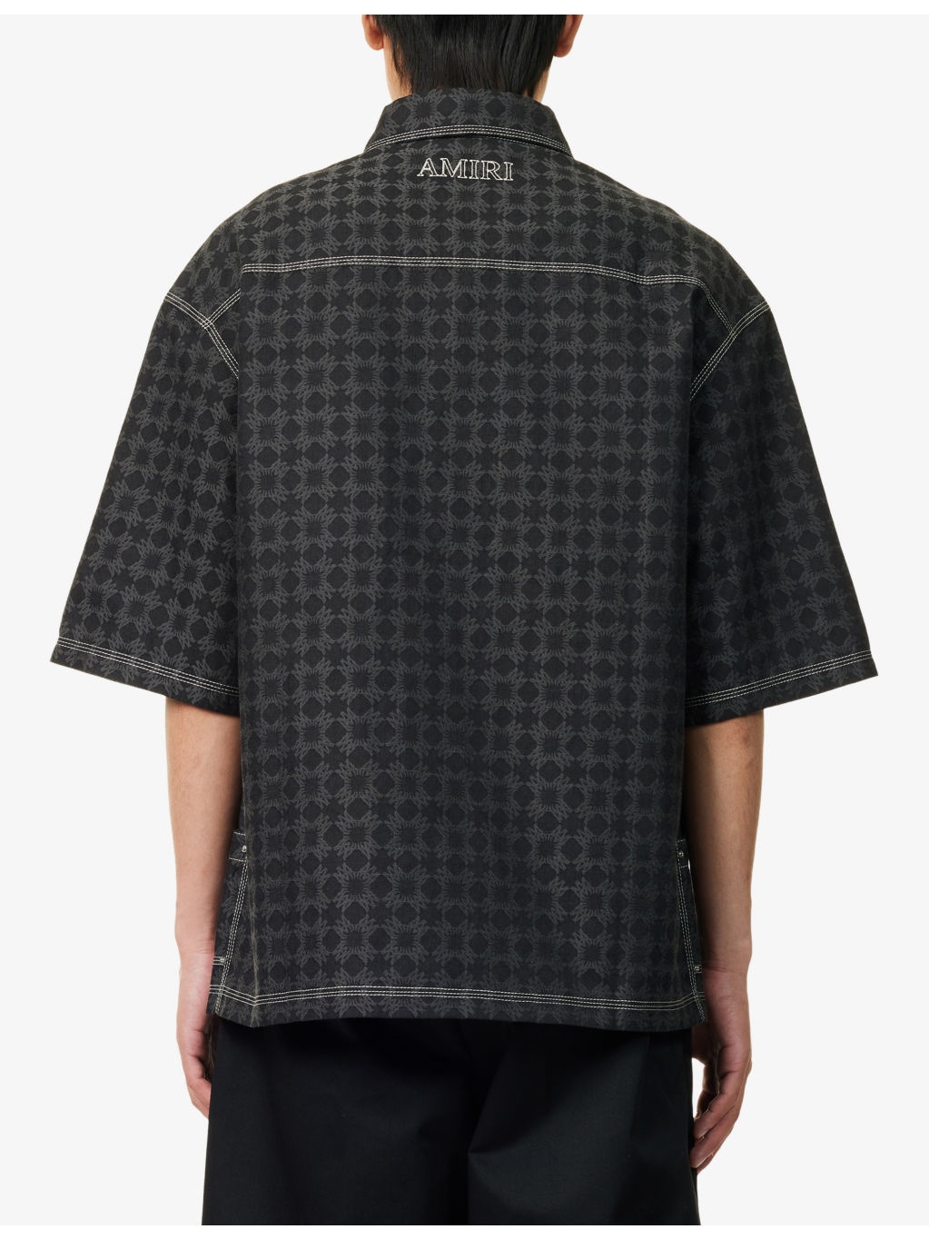 Relaxed-Fit Quad-Pattern Cotton-And-Linen Blend Shirt - 4