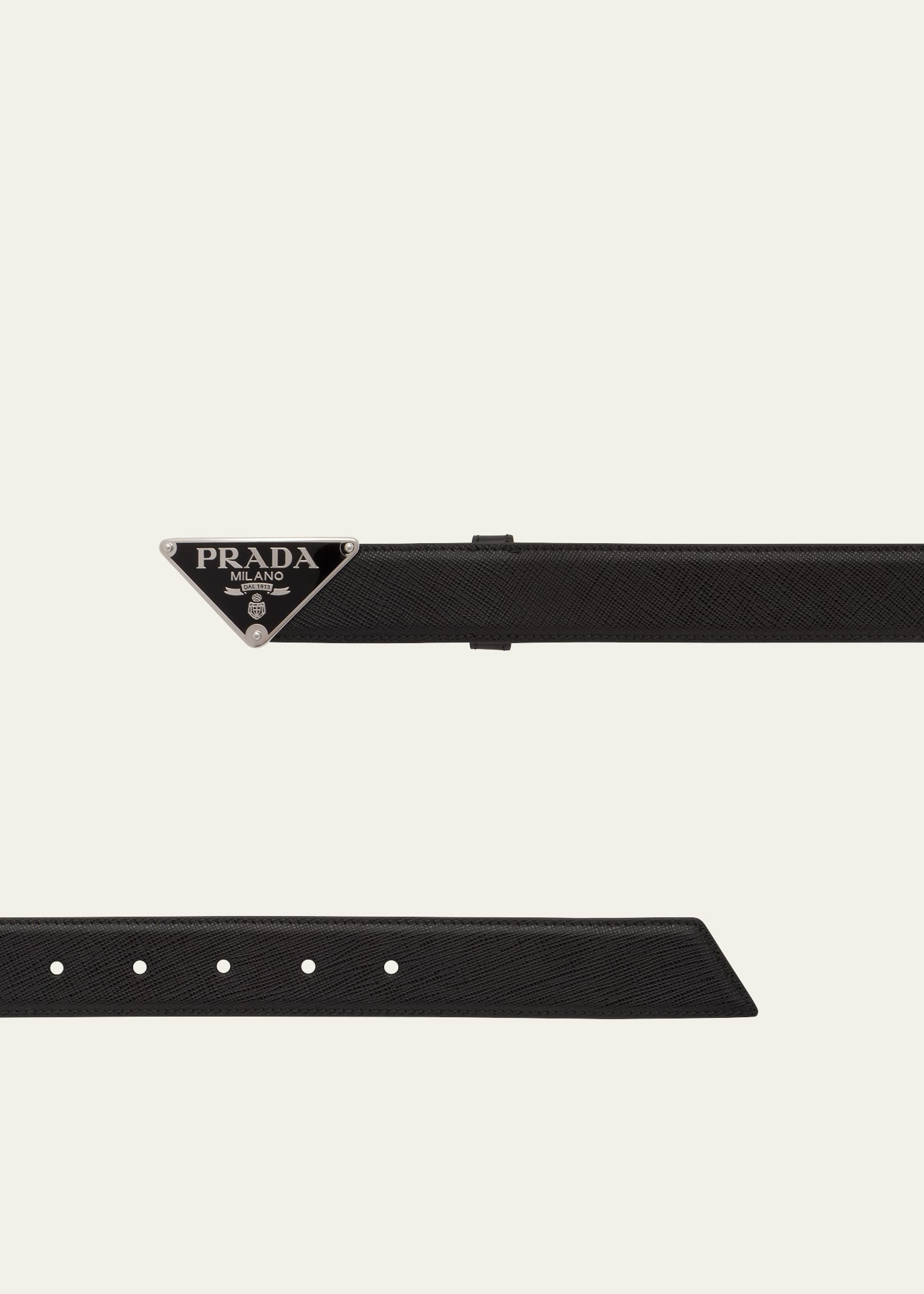 Saffiano Triangle Logo Belt - 3
