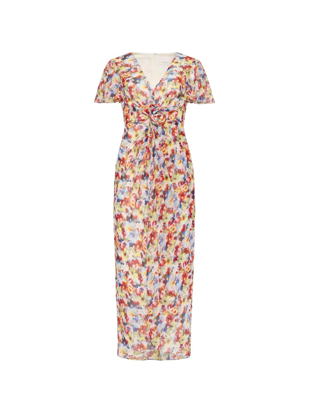 floral V-neck dress - 1