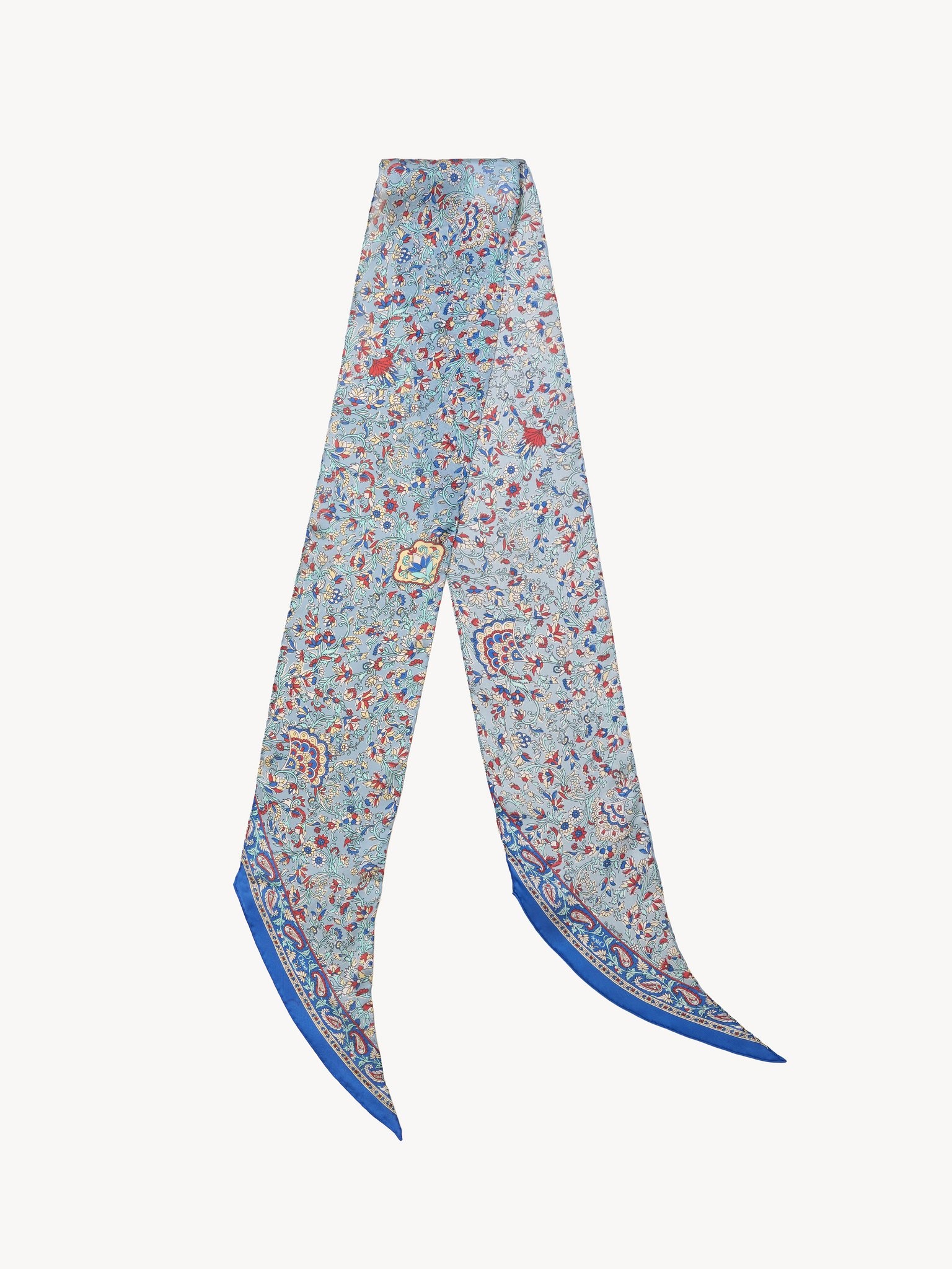 THE CHLOÉ PAISLEY BANDEAU SCARF IN SILK CHARMEUSE - 1