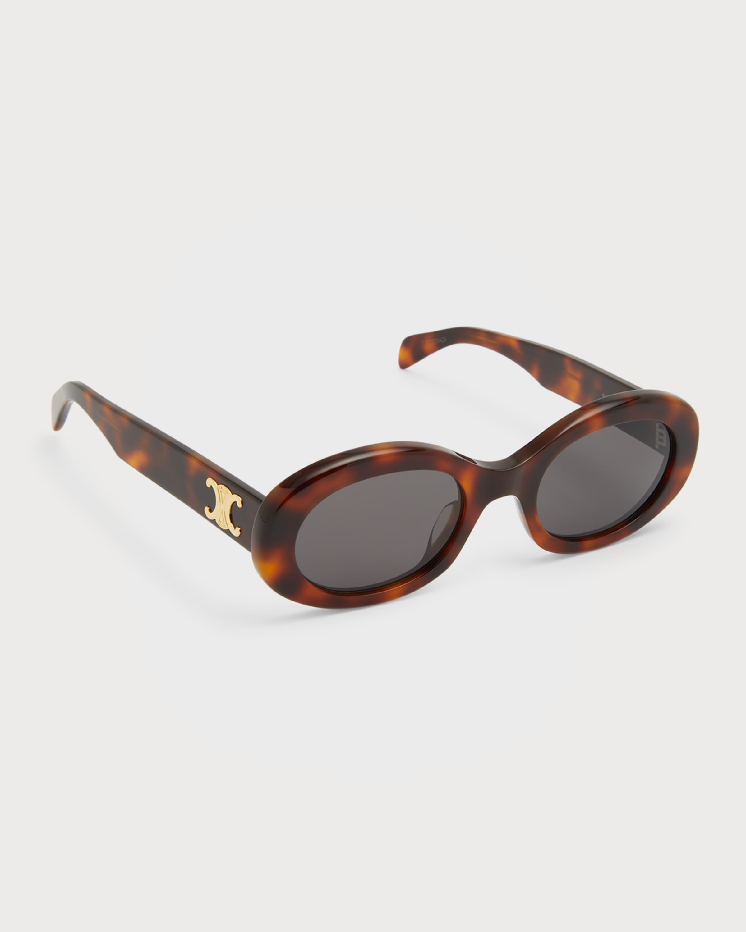 Triomphe Logo Oval Acetate Sunglasses - 1