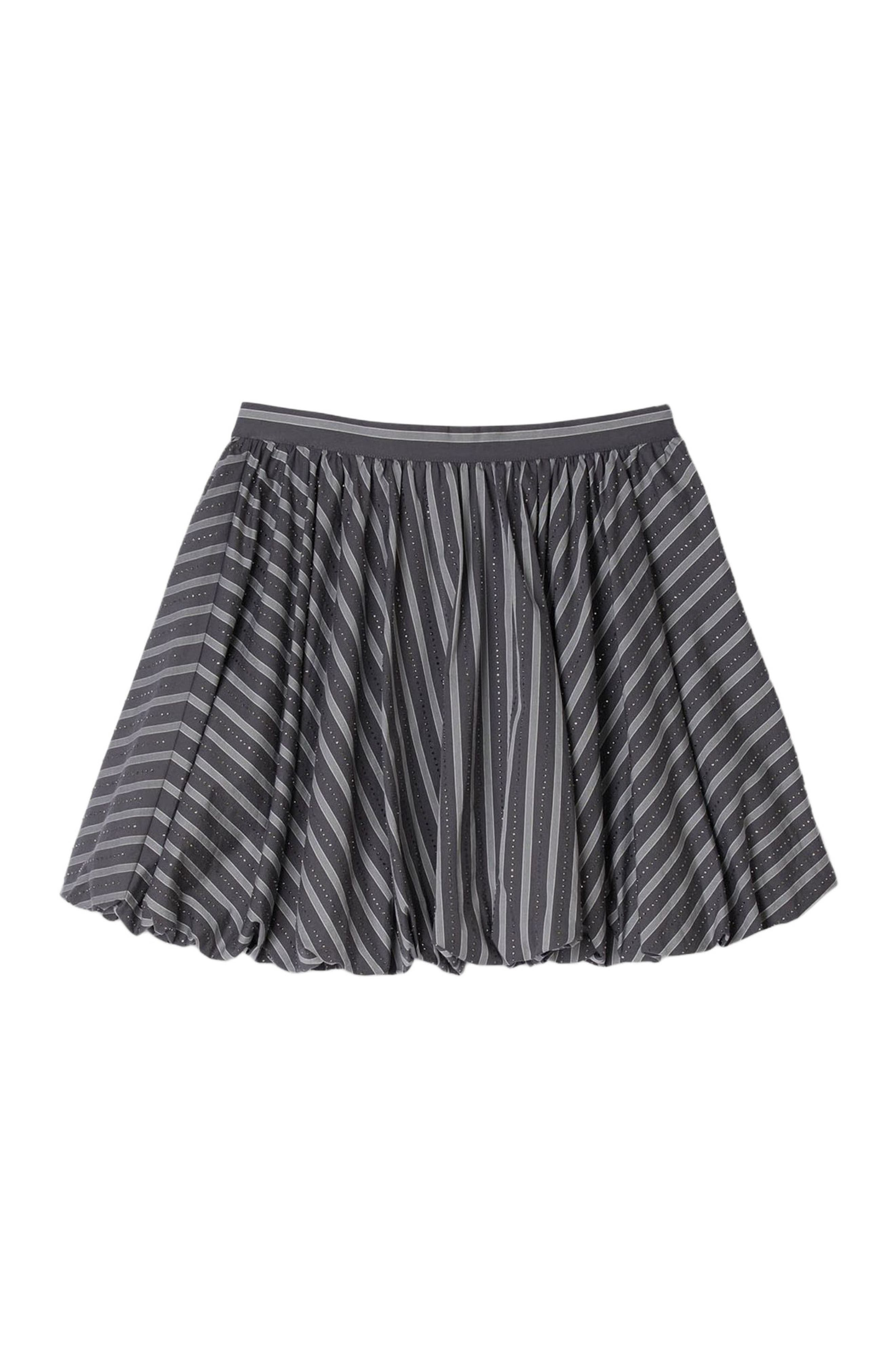 SANDRO Striped rhinestone bubble skirt in Grey at Nordstrom - 5